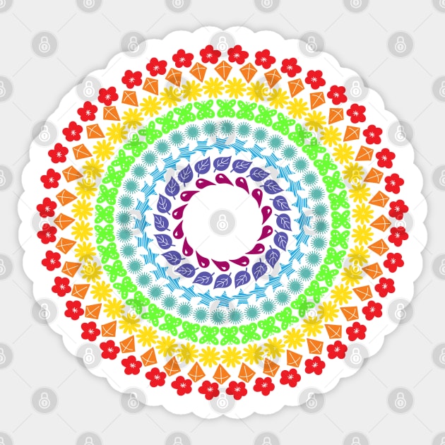 Rainbow Mandala Sticker by FrancesPoff